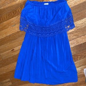 Strapless blue summer dress!